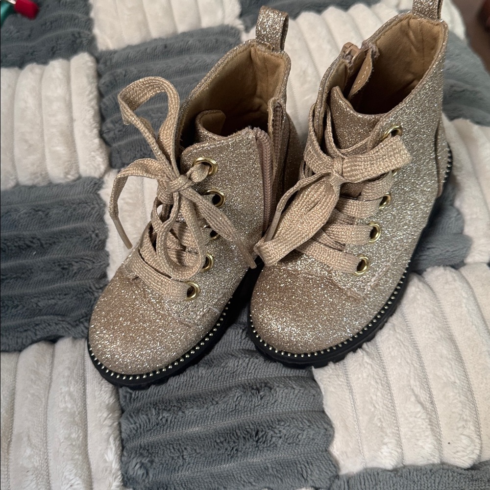 Rachel Zoe Glittery Gold Kids Boots